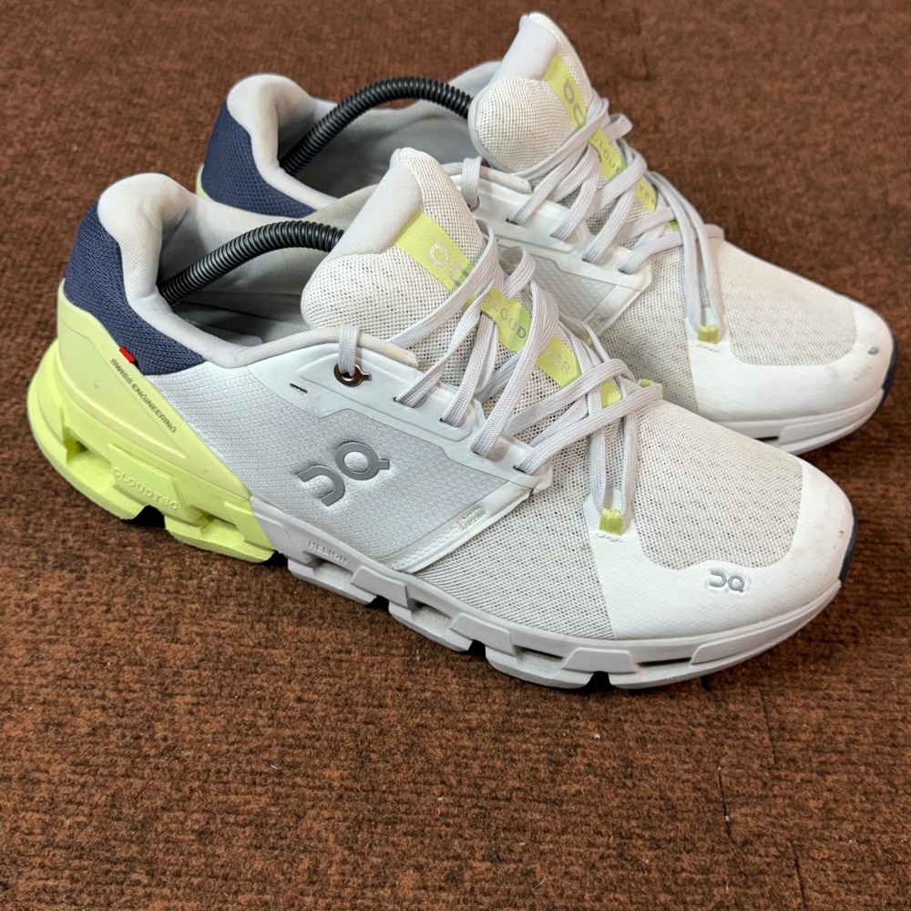 A+ gym fit On Cloudflyer Mens Running Shoes White Lime Size 11 Sneakers 71.98251